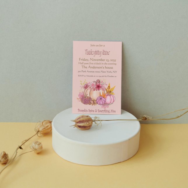 Gewürze und Nizza Pink Pumpkin Erntedank Dinner Einladung (Von Creator hochgeladen)