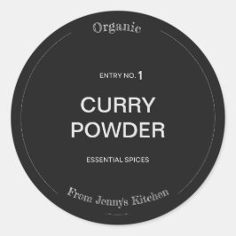 Gewürzetikett Name und Gewürz anpassen Runder Aufkleber