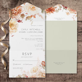 Gewürzfall Rost & Blush Boho Blumen Kein Abendesse All In One Einladung