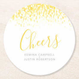 Gewürzgelbe, moderne Kunst, Aquarellabstriche Runder Pappuntersetzer