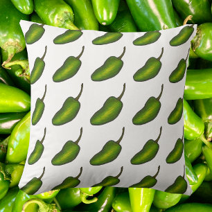 Gewürzgrün heiße Jalapeño Pfeffer Gemüseveggie Kissen