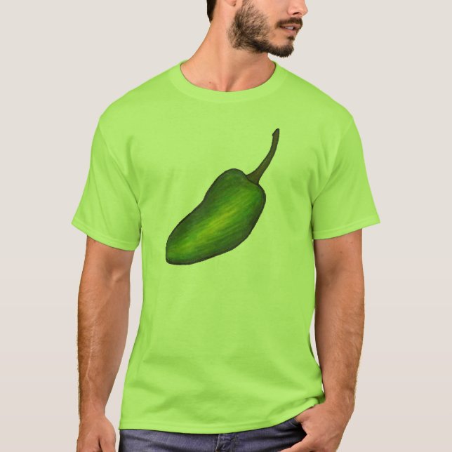 Gewürzgrün Hot Jalapeno Pfeffer Gemüsepflanze T-Shirt (Vorderseite)