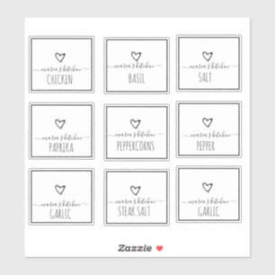 Gewürzkabine der Pantry-Organisation Hübsches Skri Aufkleber