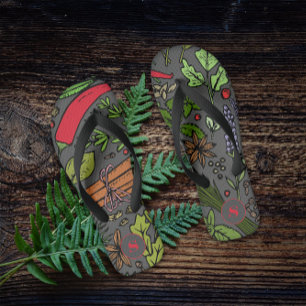 Gewürzmuster individuelle Name grau Flip Flops
