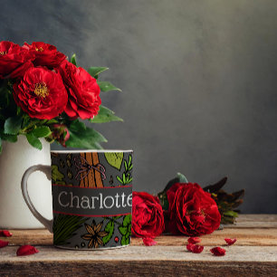 Gewürzmuster individuelle Name grau Kaffeetasse