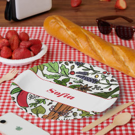 Gewürzmuster individuelle Name weiß Pappteller