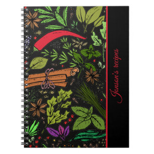 Gewürzmuster Küche schwarz Spiral Foto Notebook Notizblock