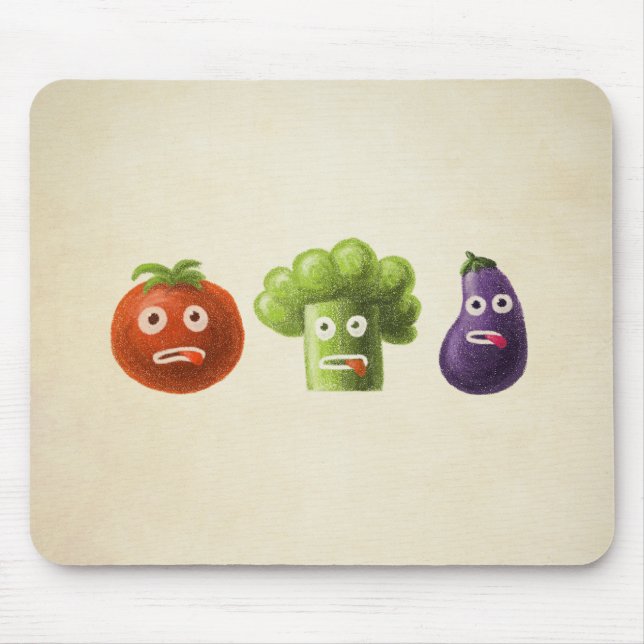 Gewürzpflanzen: Broccoli Tomato Eggplant Mousepad (Vorne)