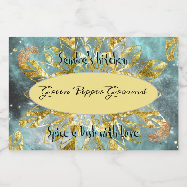 Gewürzsiegel für Jar-Glitzer Lebensmitteletikett (Einzelnes Label)