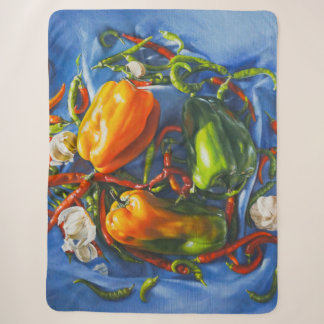 Gewürzstillleben mit Paprikaschoten und Knoblauch Sherpadecke