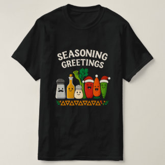 Gewürzte Grüße Lustiges Chef-Weihnachtsdesign T-Shirt