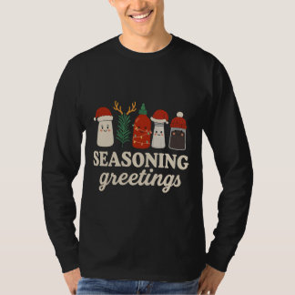 Gewürzte Grüße Punny Kochende Feiertagsgrafik T-Shirt