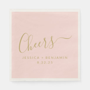 Gewürzter Minimalistischer Blush Pink Gold Custom Serviette