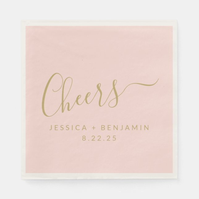 Gewürzter Minimalistischer Blush Pink Gold Custom  Serviette (Vorderseite)