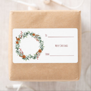 Gewürztes Weihnachtsblätterblatt-Geschenketikett