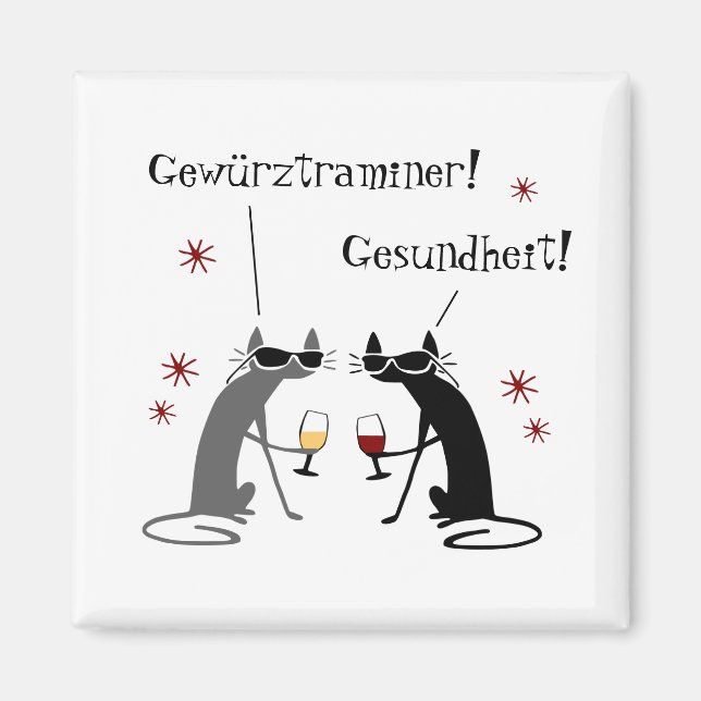 Gewurztraminer Gesundheit Weißer Weinangebot Magnet (Vorne)