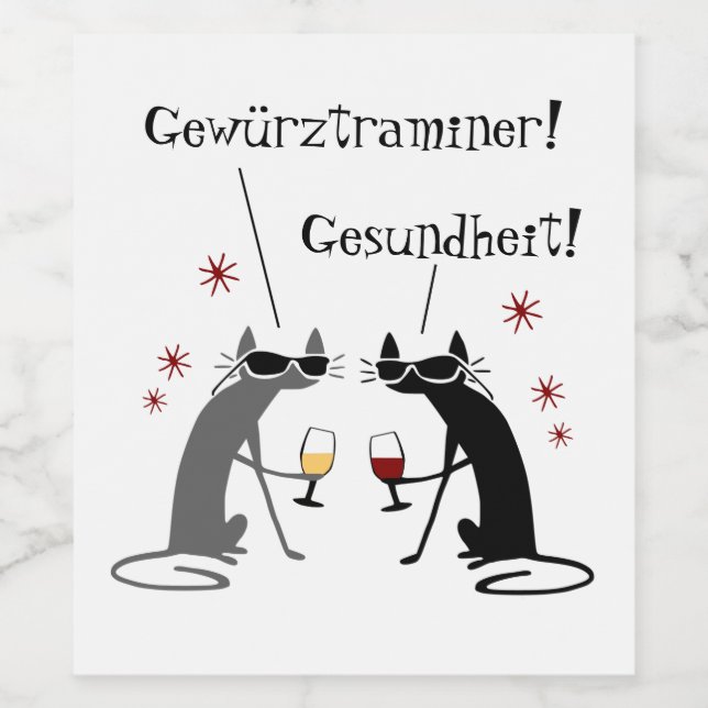 Gewurztraminer Gesundheit Weißer Weinangebot Weinetikett (Einzelnes Label)