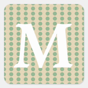 Gewürzwolken-Punkte mit Monogramm-Initial Quadratischer Aufkleber