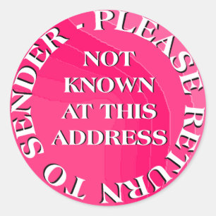 Gewusst nicht an dieser Adresse Runder Aufkleber