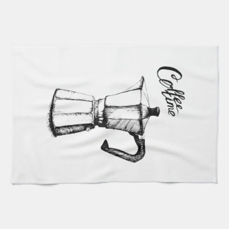Geyser Kaffeemaschine. Grafik. Handtuch