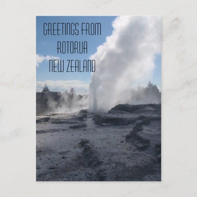 Geyser, Rotorua, Neuseeland Postkarte (Vorderseite)