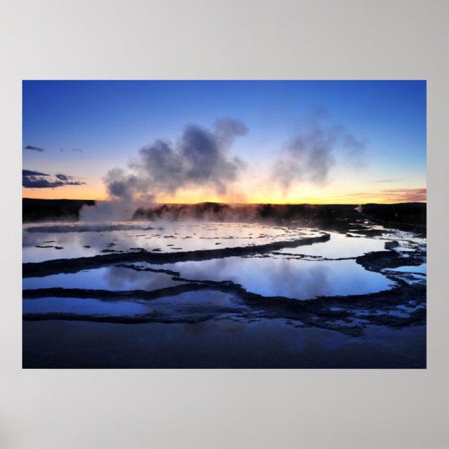 Geyser Smoke at Sunset Poster (Vorne)