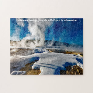 Geysire Yellowstone. Weihnachtsgrüße Puzzle
