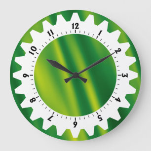 Gezahnte 01 - Grüne Wellen Große Wanduhr