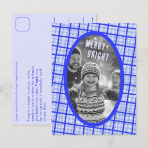 Gezahnte Karo-Weihnachts-Foto-Collage nach Maß Feiertagspostkarte