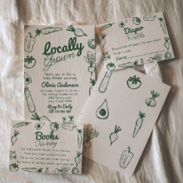 Gezeichnet bäuerliche Baby-Dusche Einladung