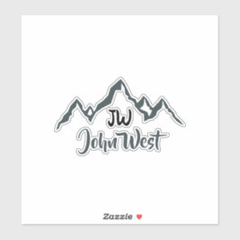 Gezeichnet Bergkette personalisierbare Monogramm Aufkleber