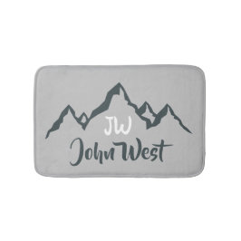 Gezeichnet Bergkette personalisierbare Monogramm Badematte