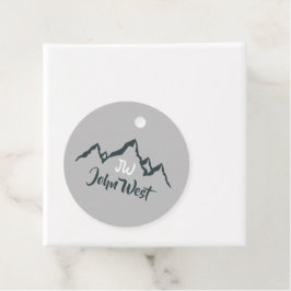 Gezeichnet Bergkette personalisierbare Monogramm Geschenkanhänger