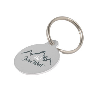 Gezeichnet Bergkette personalisierbare Monogramm Haustiermarke