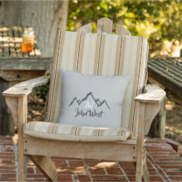 Gezeichnet Bergkette personalisierbare Monogramm Kissen