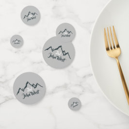 Gezeichnet Bergkette personalisierbare Monogramm Konfetti