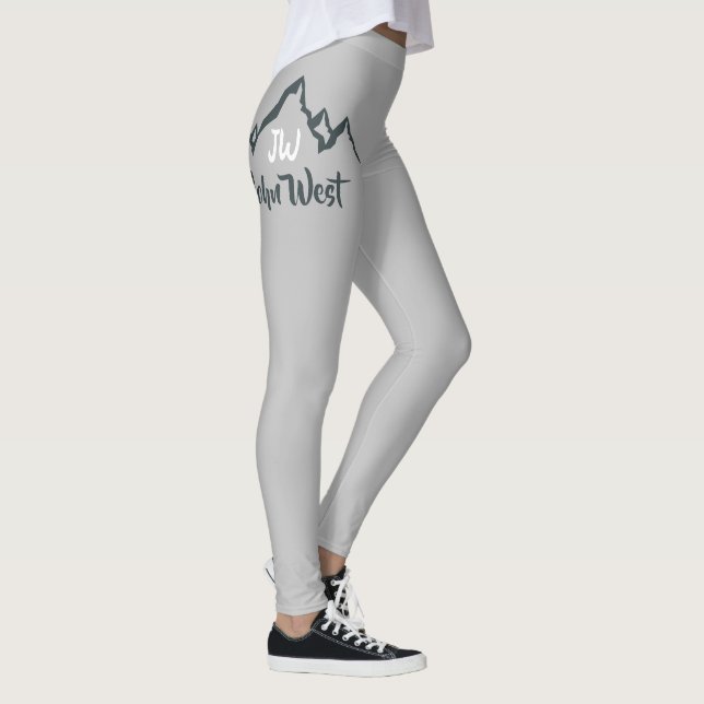 Gezeichnet Bergkette personalisierbare Monogramm Leggings (Rechts)