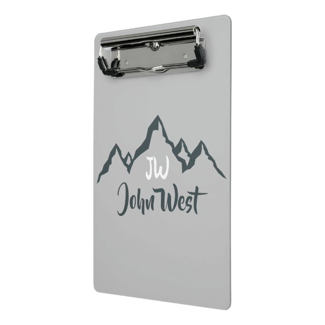 Gezeichnet Bergkette personalisierbare Monogramm Mini Klemmbrett (Gewinkelt2)