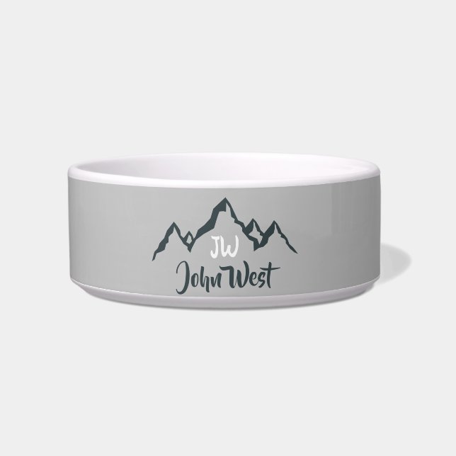 Gezeichnet Bergkette personalisierbare Monogramm Napf (Vorderseite)