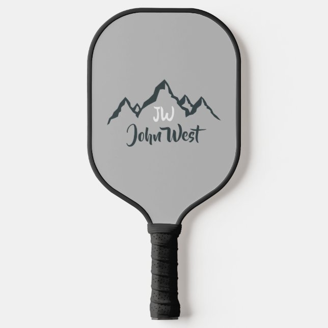 Gezeichnet Bergkette personalisierbare Monogramm Pickleball Schläger (Vorderseite)