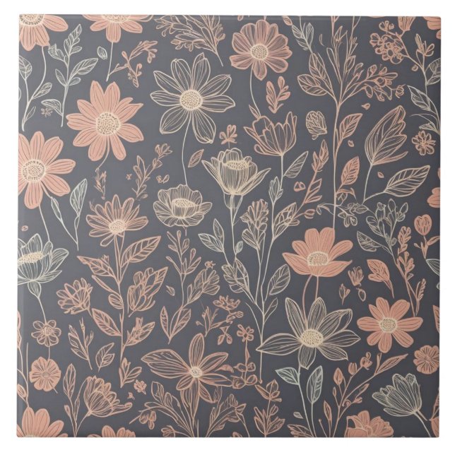 gezeichnet Blume für niedliche Illustrationsgrafik Fliese (Vorderseite)