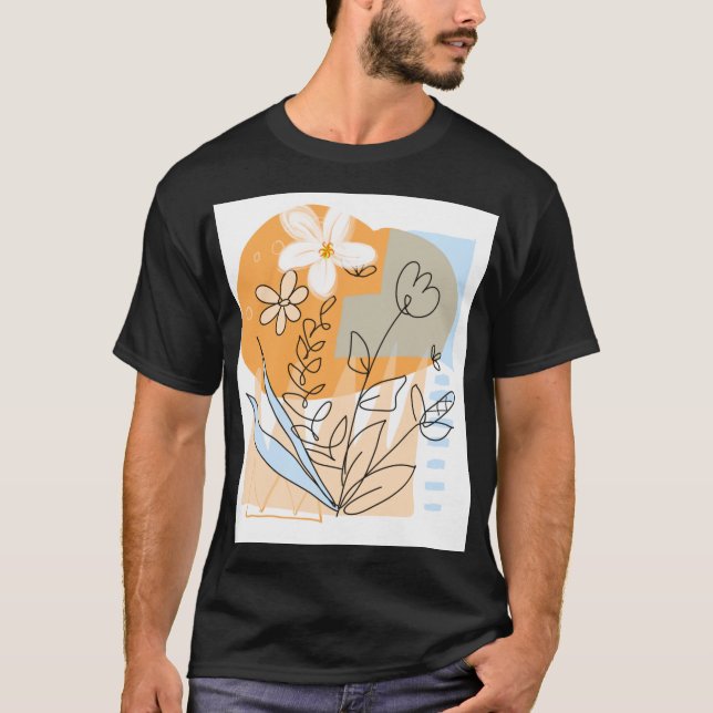 Gezeichnet Blume T-Shirt (Vorderseite)