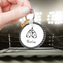 Gezeichnet Boxhandschuhe Design gestreift Personal Schlüsselanhänger