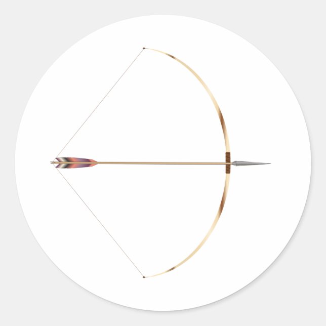 Gezeichnet Englisch Longbow Runder Aufkleber (Vorderseite)