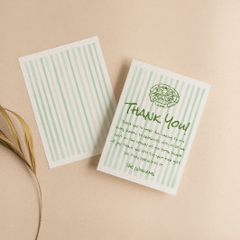 Gezeichnet Green Pizza Special Delivery Baby Dusch Dankeskarte