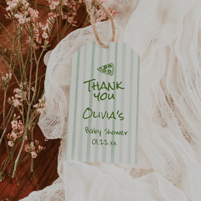 Gezeichnet Green Pizza Special Delivery Baby Dusch Geschenkanhänger (Von Creator hochgeladen)