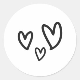 Gezeichnet Hearts Wedding Runder Aufkleber