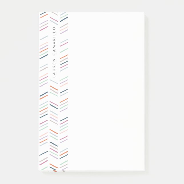 Gezeichnet Herringbone Personalisiert Post-It - Fu Post-it Klebezettel (Vorderseite)