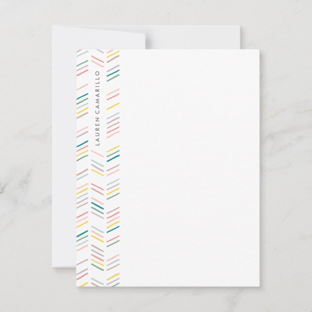 Gezeichnet Herringbone-Stationery - Rose Mitteilungskarte (Vorderseite)