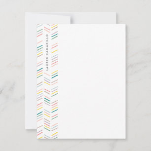 Gezeichnet Herringbone-Stationery - Rose Mitteilungskarte